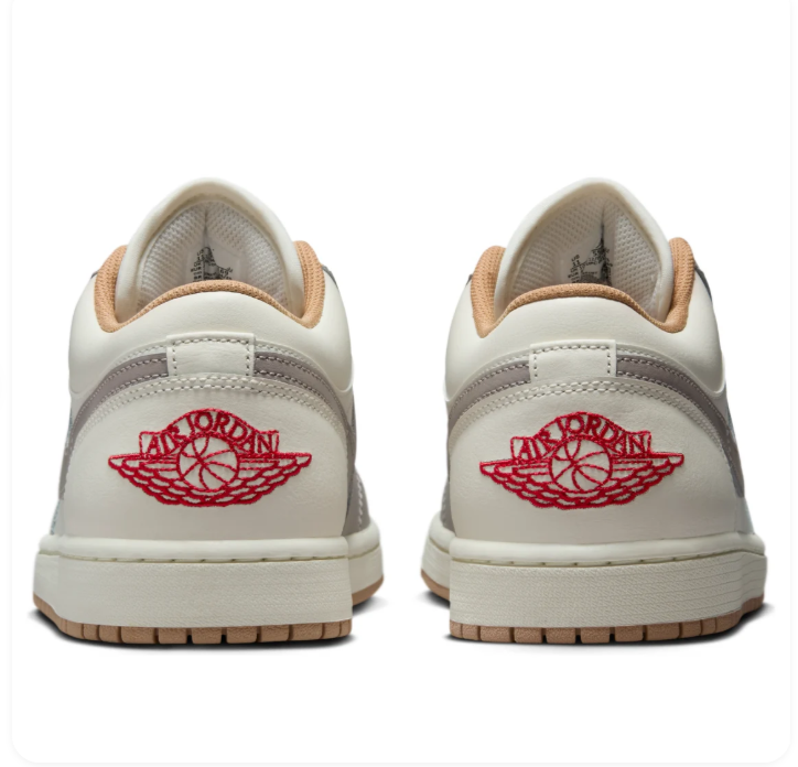 Air Jordan 1 Low 'Sail Fire Red College Grey' 553558-169