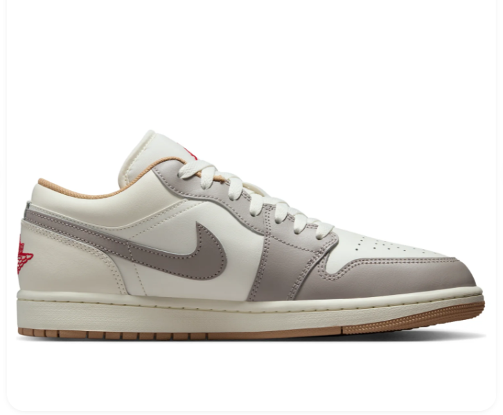 Air Jordan 1 Low 'Sail Fire Red College Grey' 553558-169