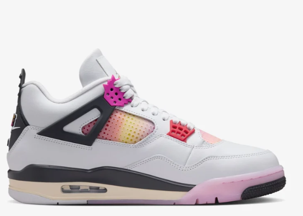 Air Jordan 4 Retro - Off WhiteFire Pink-Anthracite