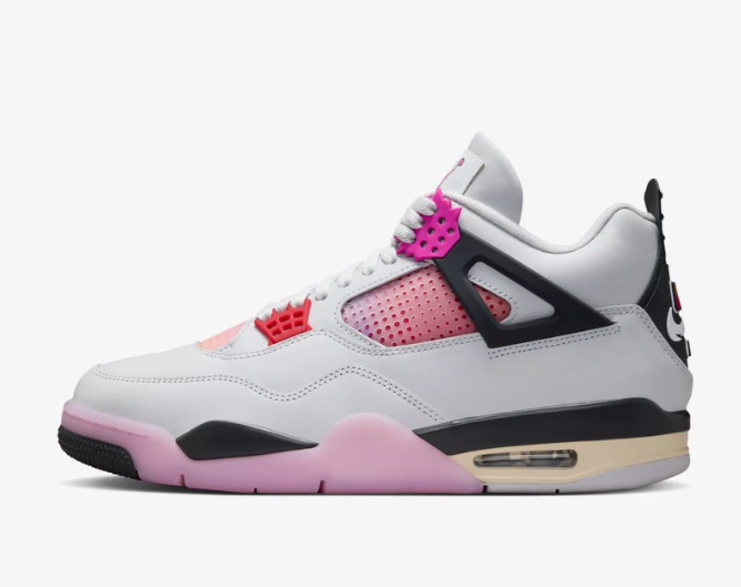 Air Jordan 4 Retro - Off WhiteFire Pink-Anthracite