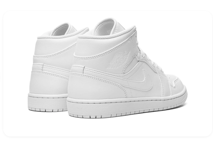Air Jordan 1 Mid Triple White 554724 136