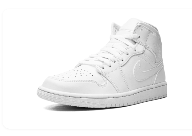 Air Jordan 1 Mid Triple White 554724 136