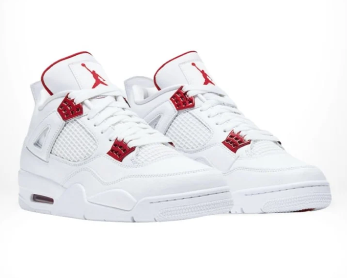Air Jordan 4 Metallic Pack White Red